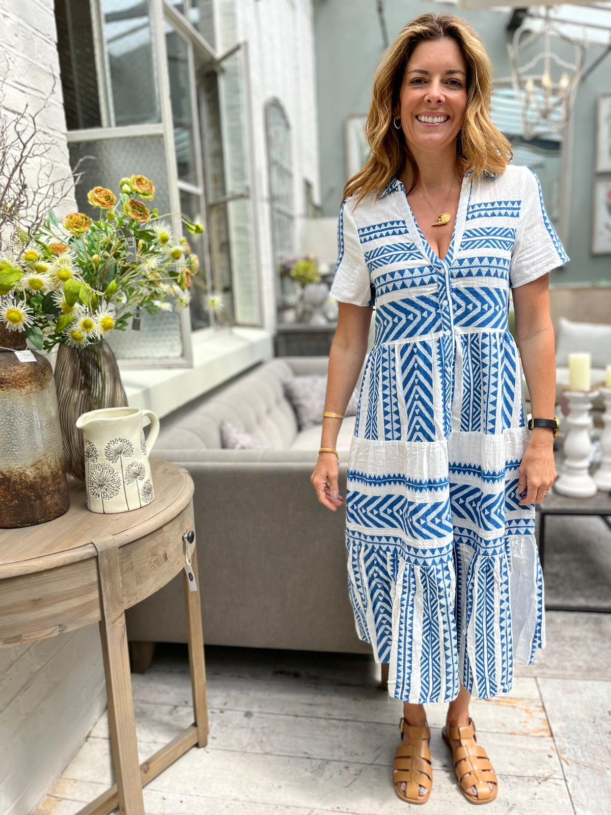 PAROS MIDI DRESS BLUE