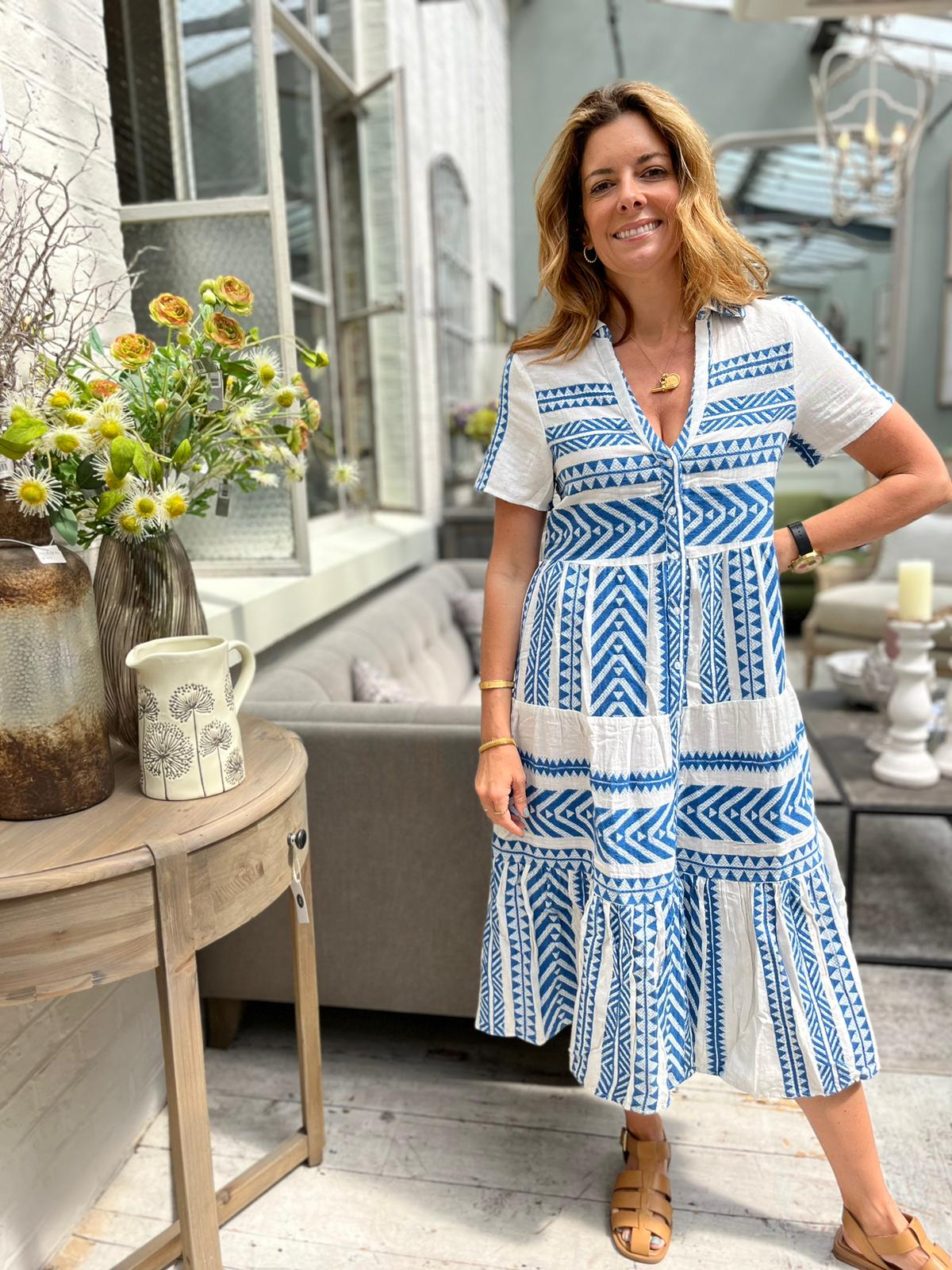 PAROS MIDI DRESS BLUE